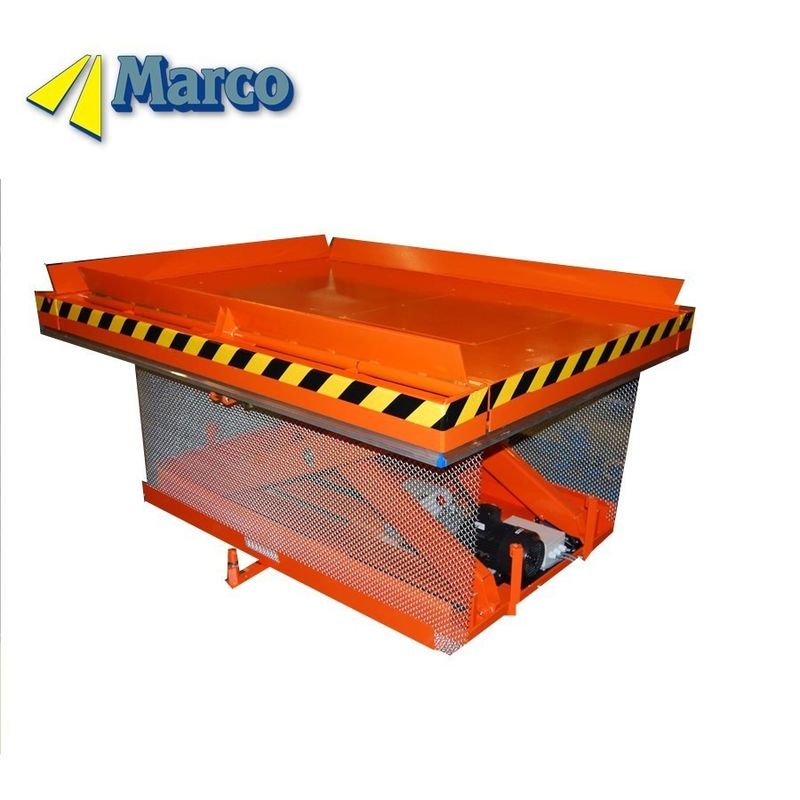 میز بلندکن قیچی هیدرولیک ثابت با محافظ رول و شبکه زنجیره ای